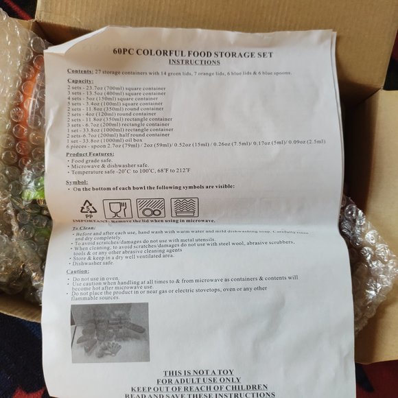 🌸 3 for $20 🌸 60 PC Colorful Food Storage Set by Avon - Picture 3 of 6